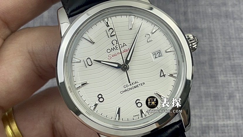 OmegaSeamaster1:1super watch men's white dialleather strap picture and price front live photo