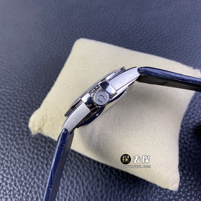 OR factory Omega Constellation watch men's ruthenium gray plate leather strap model pictures and prices side live photo