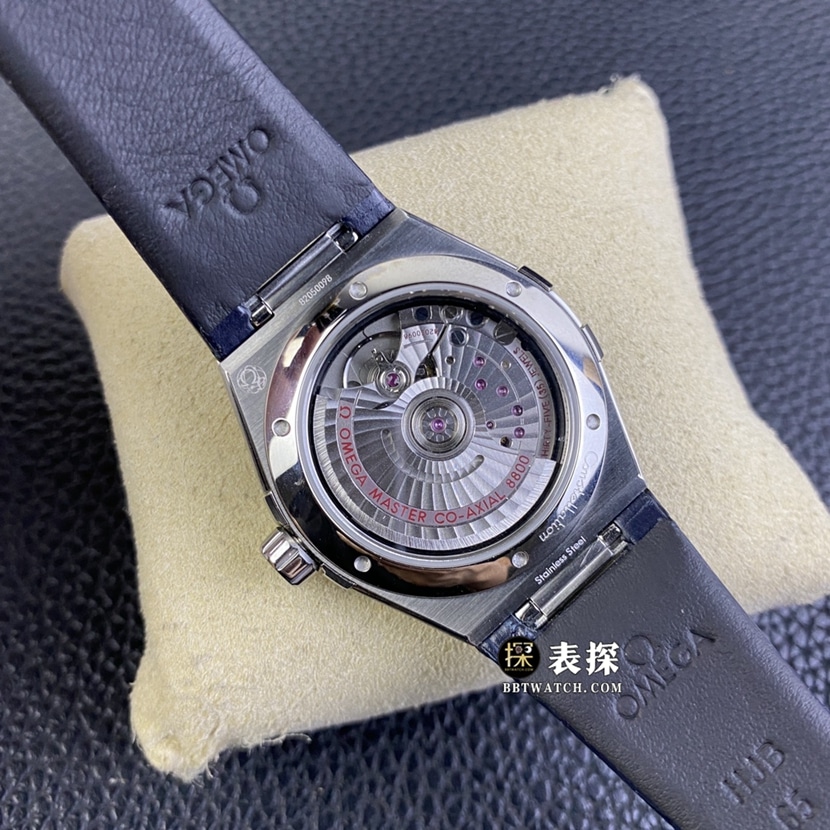 OR factory Omega Constellation watch men's ruthenium gray plate leather strap model pictures and prices caseback live photo