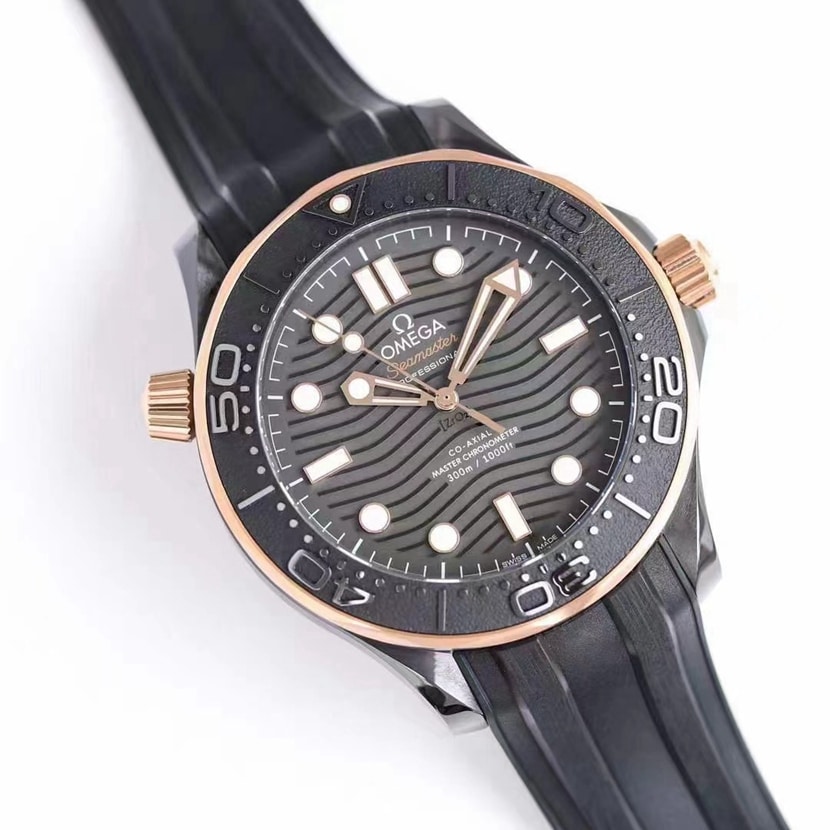 OM FactoryOmegaSeamaster300 black ceramictop-tier watch rose gold