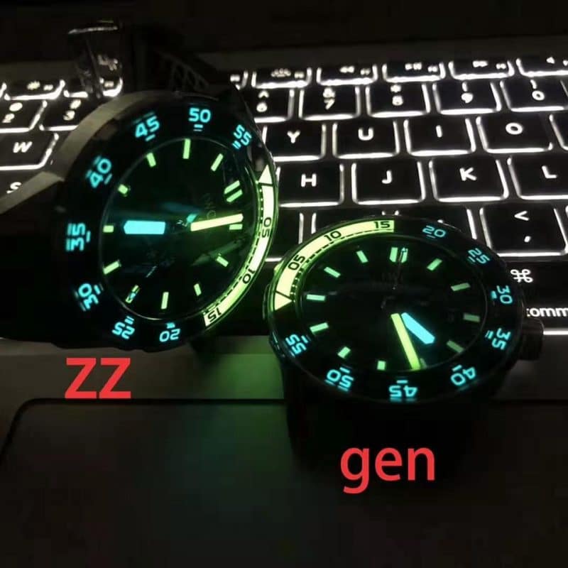 IWC Aquatimer IW356802 Watch Review: Super Luminosity Real or Fake, Lume Shot