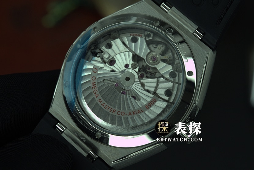 SBF factory Omega Constellation watch men's gray plate leather strap model pictures and prices caseback live photo