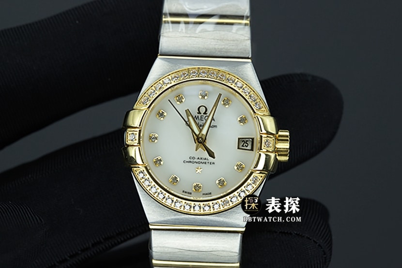 3S factory Omega Constellation top-tier watch women's white dial gold needle steel bracelet model pictures and prices front live photo