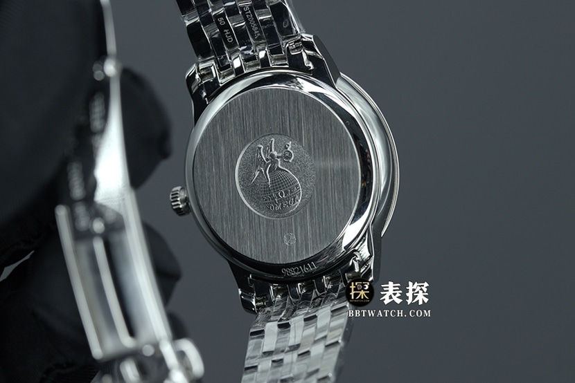 MKS FactoryOmega Diefei watch men's white dial gold needle steel bracelet model pictures and prices caseback live photo