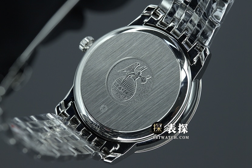 MKS FactoryOmega Diefei watch men's white dial gold needle steel bracelet model pictures and prices caseback live photo