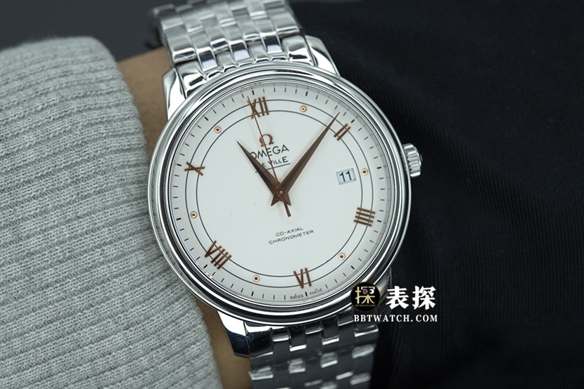 MKS FactoryOmega Diefei watch men's white dial gold needle steel bracelet model pictures and prices wearing live photos