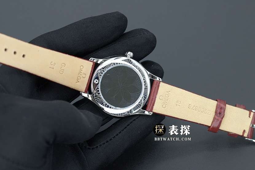Omega Diefei top-tier high-quality watch women's red dial bracelet model pictures and prices caseback live photo