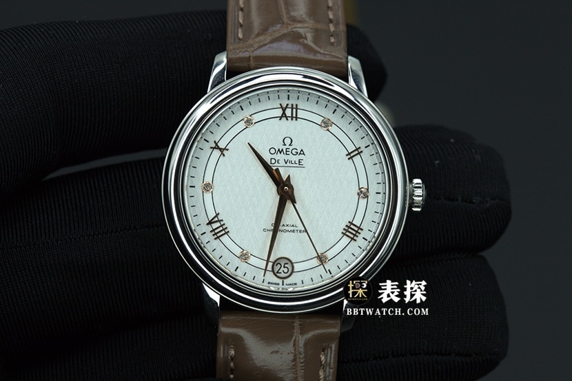 UVS FactoryOmega De Ville 424.10.33.20.52.001top-tier 1:1high-quality watch women's white dialleather strap model pictures and prices front live photo