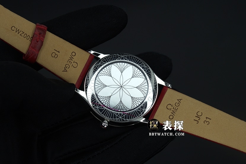 Omega Diefei top-tier watch women's white dialleather strap model pictures and prices caseback live photo