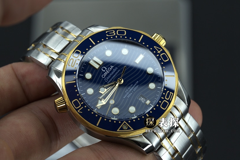 VS FactoryOmegaSeamaster300Msuper watch men's rose gold blue face steel bracelet picture and price front live photo