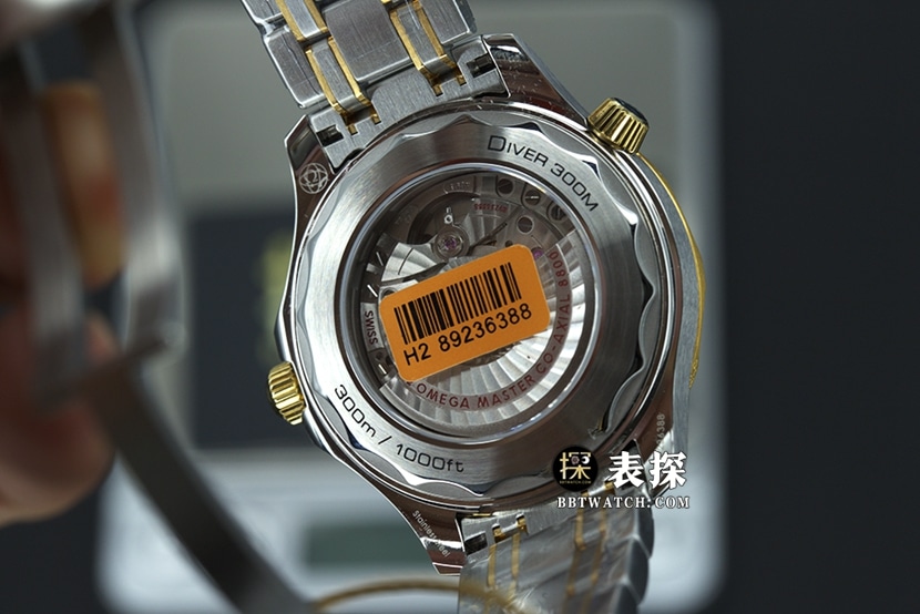 VS FactoryOmegaSeamaster300Msuper watch men's rose gold blue face steel bracelet picture and price caseback live photo