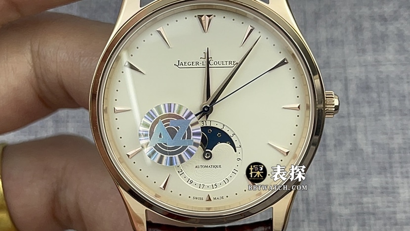 AZ factory Jaeger-LeCoultre master watch men's eggshell yellow disk leather strap model pictures and prices front live photo