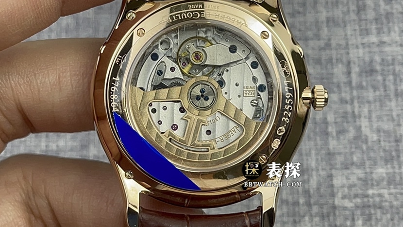 AZ factory Jaeger-LeCoultre master watch men's eggshell yellow plate leather strap model pictures and prices caseback live photo