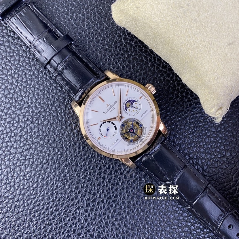 Jaeger-LeCoultre master top-tier watch men's white dialtourbillonleather strap picture and price front live photo