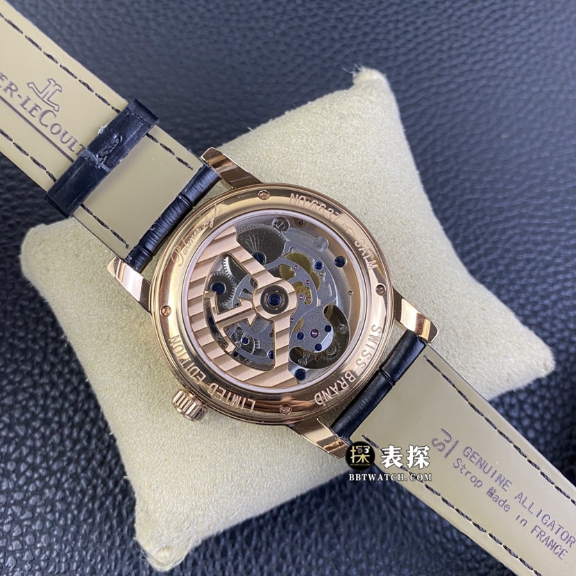 Jaeger-LeCoultre master top-tier 1:1super watch men's white dialtourbillonleather strap picture and price caseback live photo
