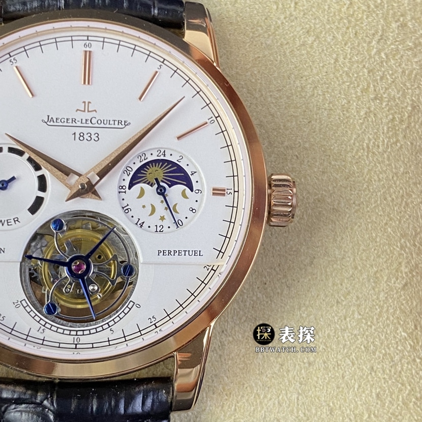 Jaeger-LeCoultre master top-tier watch men's white dialtourbillonleather strap picture and price front live photo