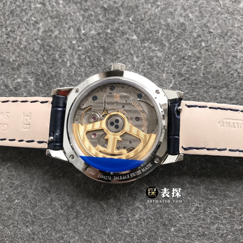 ZF FactoryJaeger-LeCoultre date 1:1super watch ladies silver dialmoon phaseleather strap model pictures and price caseback live photo