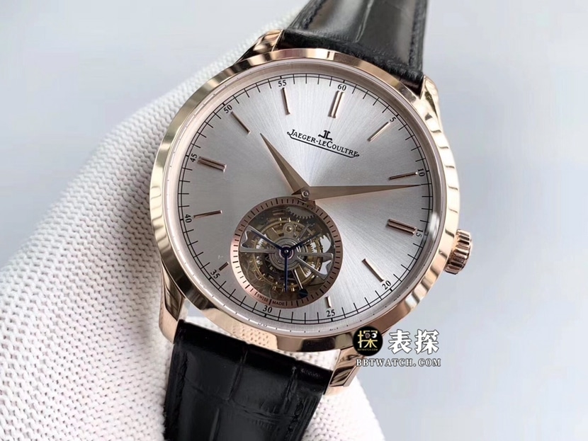 Jaeger-LeCoultre master 16624511:1super watch men's silver gray plate tourbillonleather strap model pictures and prices front live photo