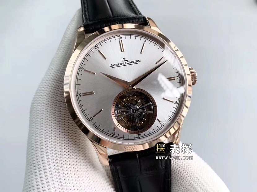 Jaeger-LeCoultre master 16624511:1super watch men's silver gray plate tourbillonleather strap model pictures and prices front live photo