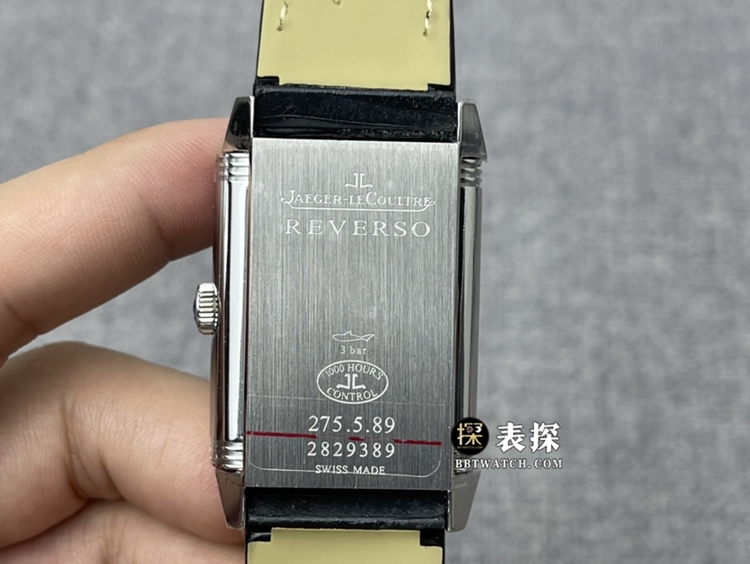 MG factory Jaeger-LeCoultre flip watch top-tier high-quality watch men's silver dial double-sided flip leather strap model picture and price caseback live photo