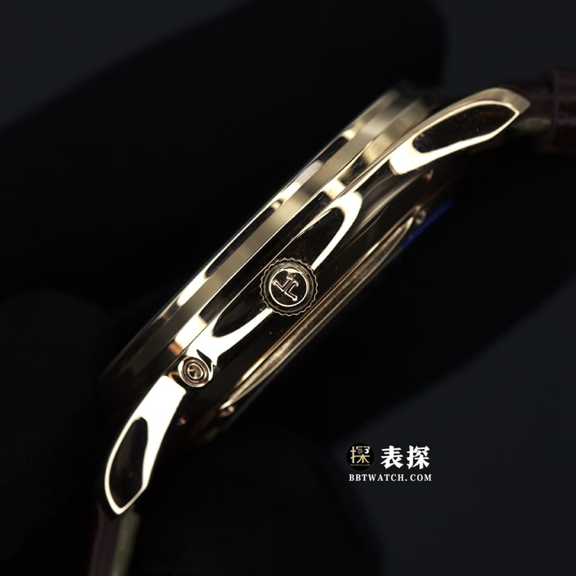 GF FactoryJaeger-LeCoultremoon phase master Q1368420 top-tier watch men's white dial gold needle leather strap model pictures and prices side live photo