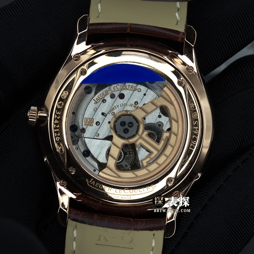GF FactoryJaeger-LeCoultremoon phase master Q1368420 top-tier watch men's white dial gold needle leather strap model picture and price caseback live photo