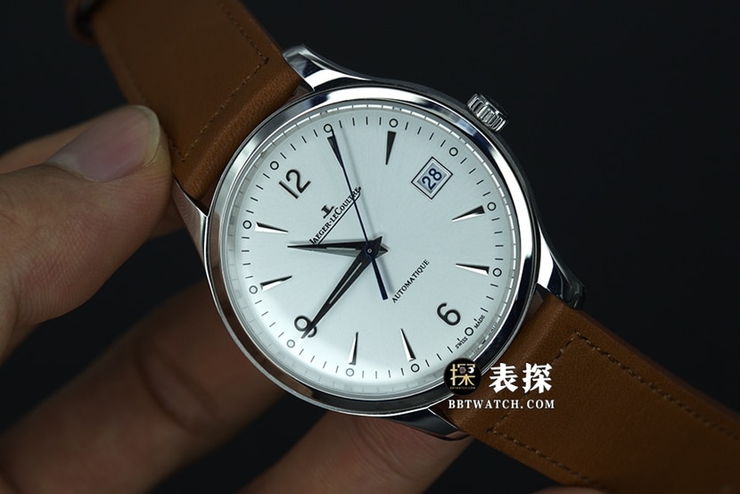 ZF FactoryJaeger-LeCoultre master top-tier 1:1super watch men's date display white dial silver needle leather strap model pictures and prices front live photo