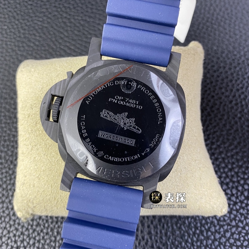 SBF factory Panerai sneak PAM012321:1super watch men's dark blue dial rubber model picture and price caseback live photo