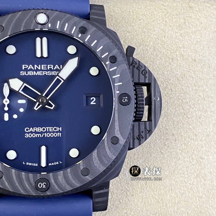 SBF factory Panerai sneak PAM012321:1super watch men's dark blue dial rubber model picture and price front live photo