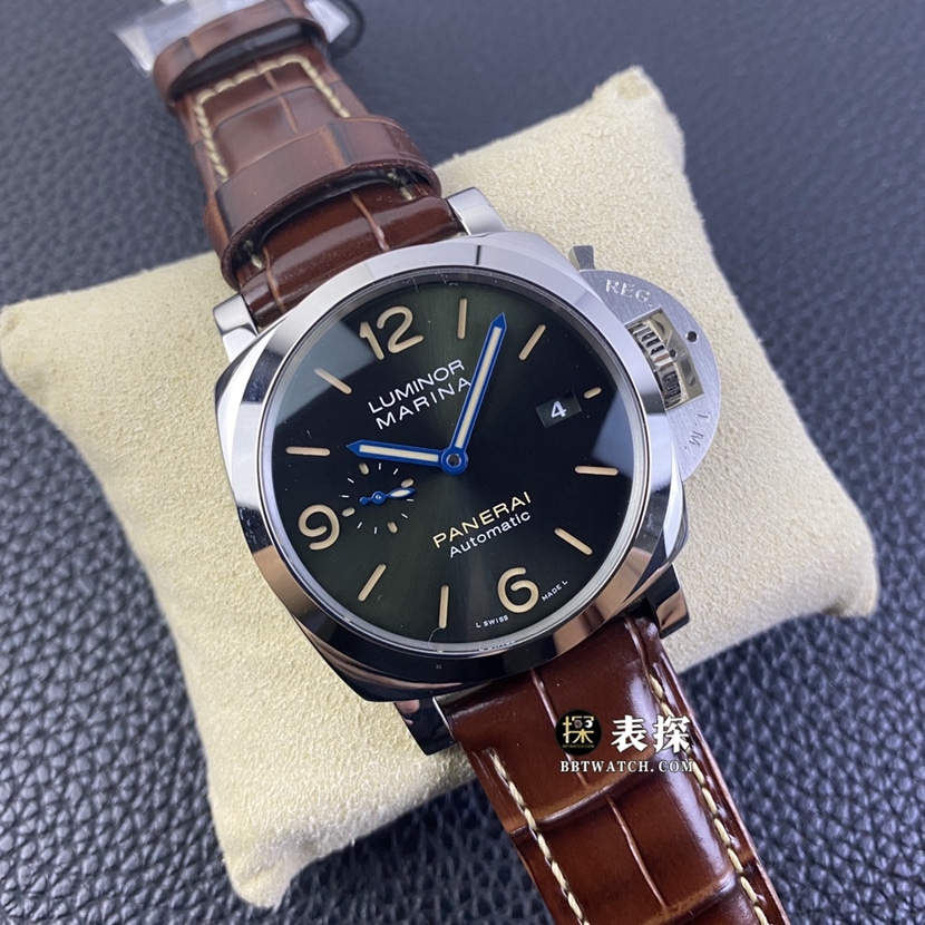 SBF factory Panerai Lumino PAM011161:1super watch men's olive green dialleather strap picture and price front live photo