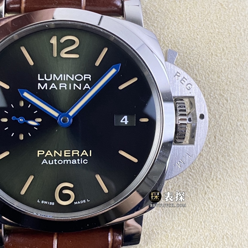 SBF factory Panerai Lumino PAM011161:1super watch men's olive green dialleather strap picture and price front live photo