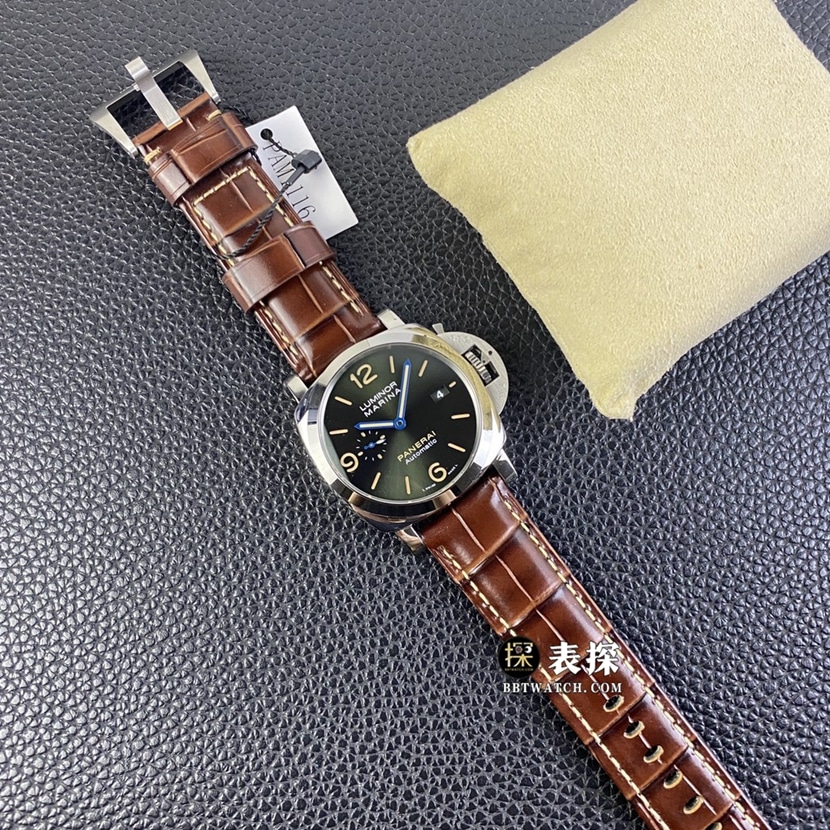 SBF factory Panerai Lumino PAM011161:1super watch men's olive green dialleather strap picture and price front live photo