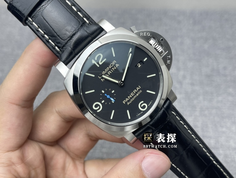VS FactoryPanerai Lumino PAM01312top-tier 1:1high-quality watch men's black dialleather strap picture and price front live photo