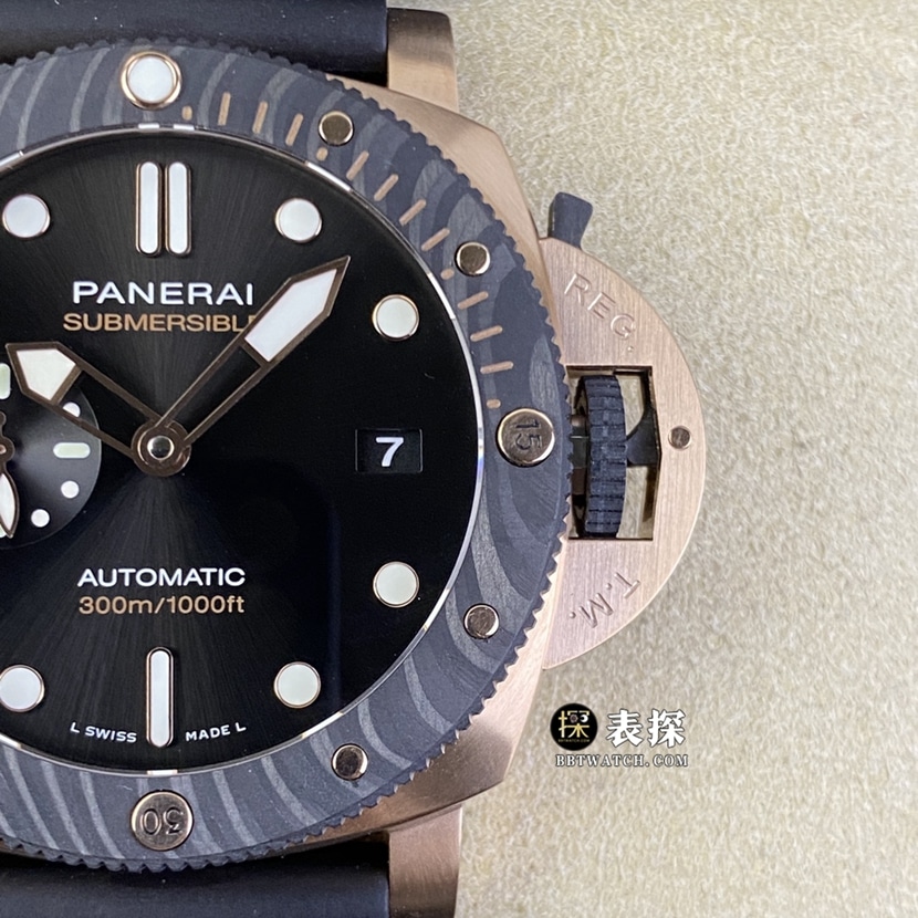 SBF factory Panerai sneak PAM01070 top-tier watch men's black dial rubber model pictures and prices front live photo