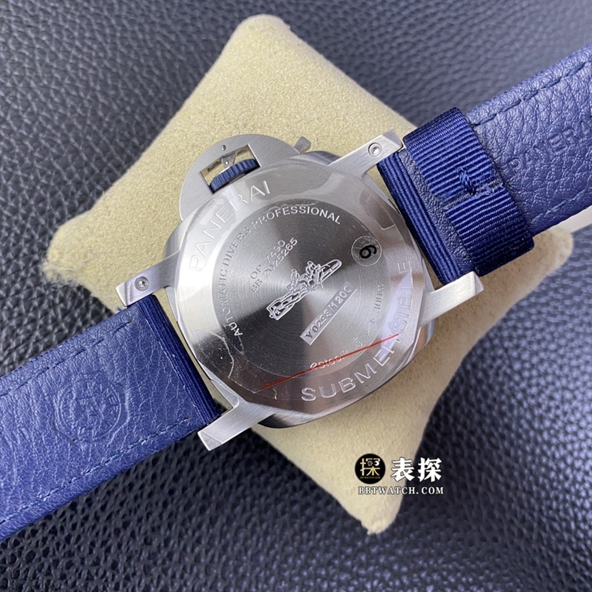 SBF Factory Panerai Luminor Submersible PAM01289 Super A Watch for Men, Dark Blue Dial, Leather Strap, Actual Photos of the Back
