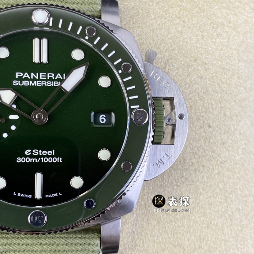 SBF factory Panerai sneak PAM012871:1super watch men's jade green dialleather strap picture and price front live photo