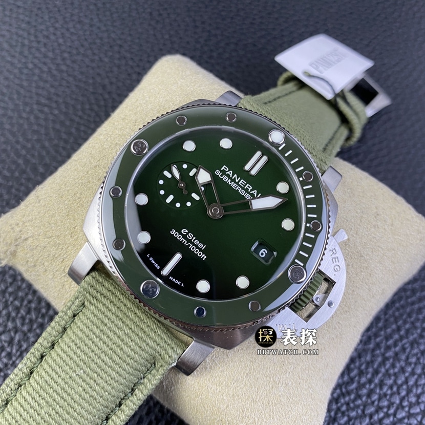 SBF factory Panerai sneak PAM012871:1super watch men's jade green dialleather strap picture and price front live photo