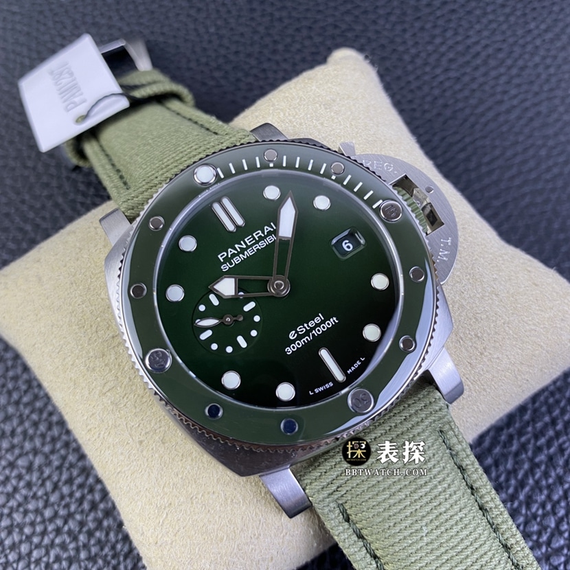 SBF factory Panerai sneak PAM012871:1super watch men's jade green dialleather strap picture and price front live photo