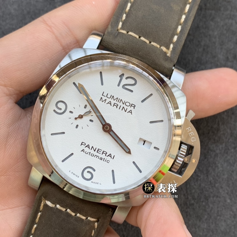 TTF factory Panerai Lumino PAM01314super watch men's white dialleather strap model pictures and prices front live photo