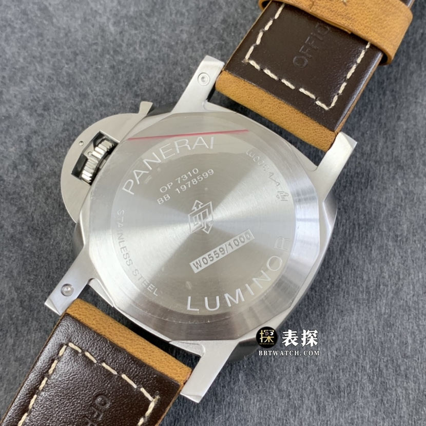 TTF factory Panerai Lumino watch men's white dialleather strap model pictures and prices caseback live photo
