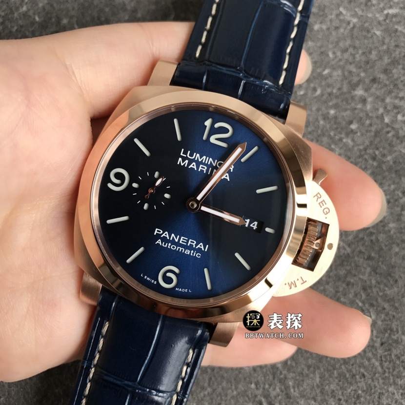 VS FactoryPanerai Lumino PAM01112top-tier 1:1super watch men's blue dialleather strap picture and price front live photo