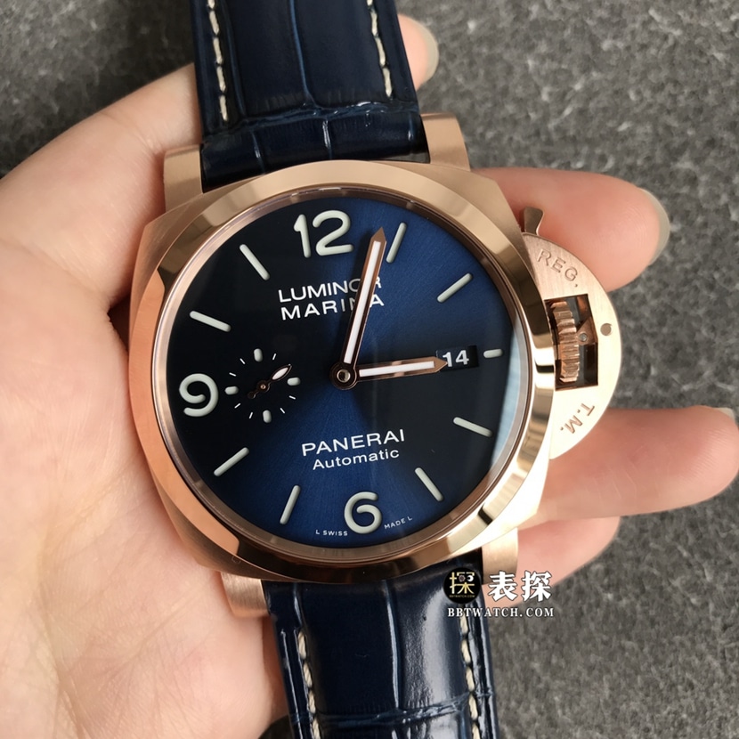 VS FactoryPanerai Lumino PAM01112top-tier 1:1super watch men's blue dialleather strap picture and price front live photo