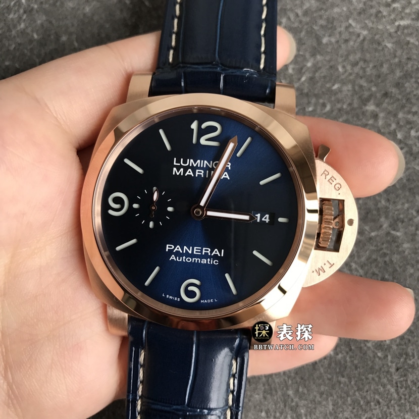 VS FactoryPanerai Lumino PAM01112top-tier 1:1super watch men's blue dialleather strap picture and price front live photo