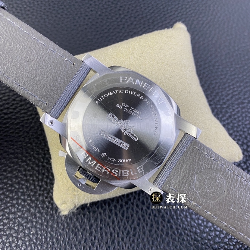 SBF factory Panerai sneak PAM01288 top-tier watch men's carbon gray plate leather strap model pictures and prices caseback live photo