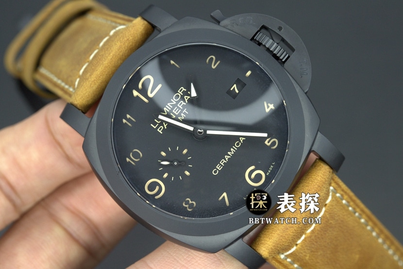 SBF factory Panerai1:1super watch men's black dialleather strap model pictures and prices front live photo
