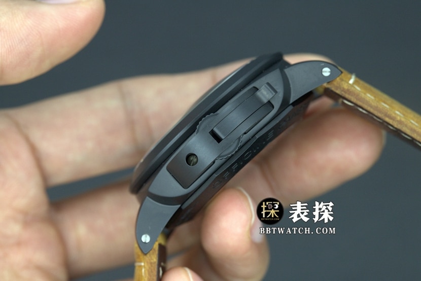 SBF factory Panerai1:1super watch men's black dialleather strap model pictures and prices side live photo