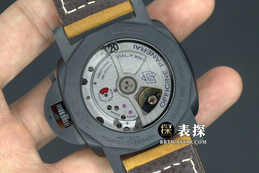 SBF factory Panerai1:1super watch men's black dialleather strap model pictures and prices caseback live photo