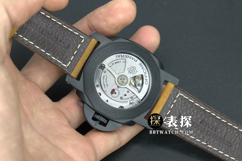 SBF factory Panerai1:1super watch men's black dialleather strap model pictures and prices caseback live photo