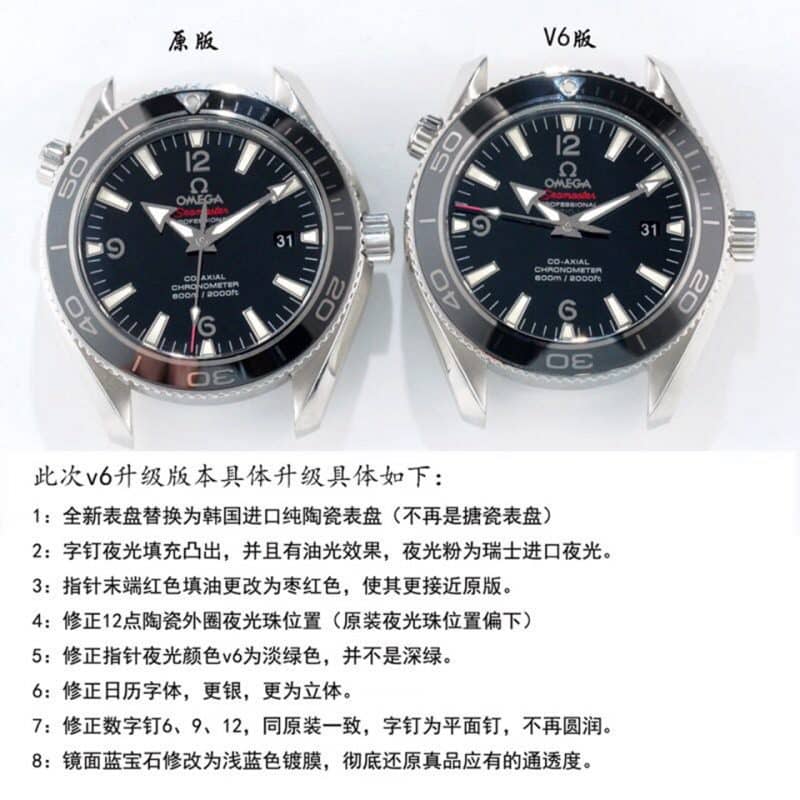 N FactoryOmegaSeamaster Series 1948 Limited Edition V6 Upgraded Version Comparison OEM Evaluation Front View