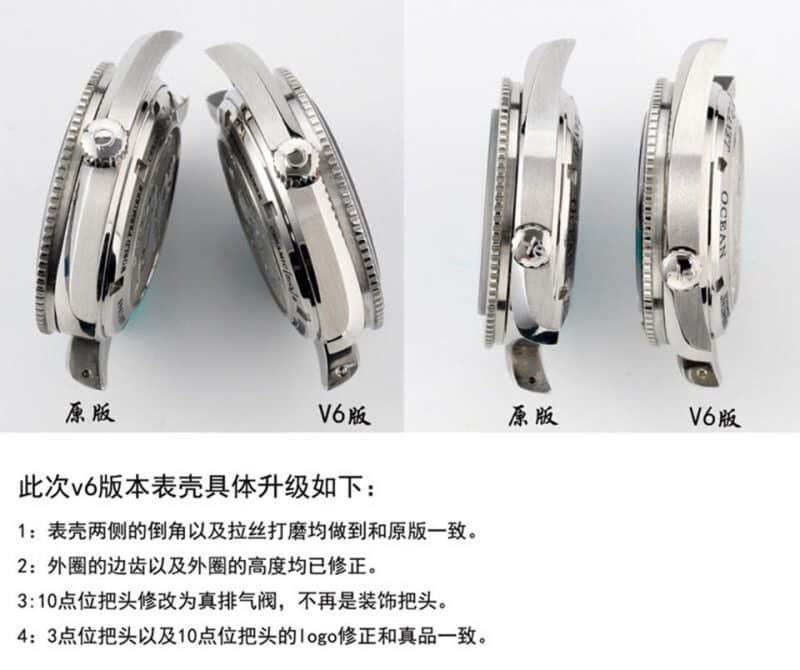 N FactoryOmegaSeamaster Series 1948 Limited Edition V6 Upgraded Version Comparison OEM Evaluation Thickness Chart